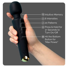 Load image into Gallery viewer, [Premium Personal Water Resistant Vibrators] - 20 Patterns &amp; 8 Intensity - Rechargeable [6 Hour Run Time] Wand - Sexual Vibrator for Her | Adult Toys for Pleasure | Wand Massager Vibrator (Black)
