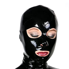 Load image into Gallery viewer, Latex Hood Mask Rubber Holiday Mask Open Mouth Big Eyes with Zipper Latex Mask (M, 0.6mm-zipper)
