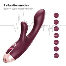 Load image into Gallery viewer, G-spot Rabbit Vibrator by ROSE RAIN, Heating Rechargeable Waterproof Wand Massager
