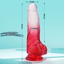 Load image into Gallery viewer, Realistic Dildo 7.9 Inch G Spot Dildo with Suction Cup for Hands-Free Play, Flexible Waterproof Dildo Realistic Penis Adult Sex Toy for Female Pleasure (Red)
