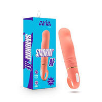 Blush Aria Smokin AF Silicone Vibrator - RumbleTech Powerful Rumbly 10 Vibration Settings - Curved for Perfect G Spot Stimulation - IPX7 Waterproof - Finger Loop for Accessibility - Sex Toy