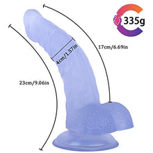 Load image into Gallery viewer, Didldos Realistic Dildo Curved and Firm. Realistic Penis and Suction Cup Base for Hands-Free Play, Adult Sex Toys Vagina G-spot and Anal Fetish 9&quot; (Color : Blue)
