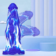 Load image into Gallery viewer, 10.8&quot; Huge Realistic Monster Dildo Female G Spot Dildo Adult Sex Toy, Extra Large Flexible Dildo with Suction Cup, Couples Silicone Dildo Anal Plug Toy (Blue)
