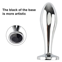 Load image into Gallery viewer, Anal Butt Plug, 3Pcs Set Safety Metal Anal Butt Plug Sex Toy with Crystal Diamond Beginner Anal Toy for Adult Unisex (Black)
