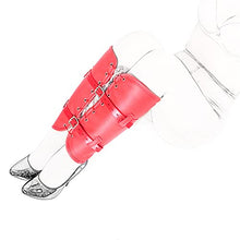 Load image into Gallery viewer, THAT NIGHT Leather Tight Leg Protectors, Female Slave Training Calf Restraint Belt, Sexy Tight Binding Leg Adult Product Red
