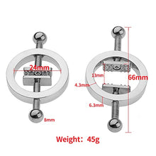 Load image into Gallery viewer, 2/4 PCs Stainless Steel Nipple Clamps, Fake Nipple Rings Non Piercing, Nipple Clamps Sexual Pleasure, Nipple Toys for Couple Flirting or Own Use (B)
