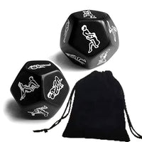 LKTingBax Romantic Party Dice Toys for Adult Couple Lovers - Funny Dice Games Erotic Party Dice - 12 Sides Positions Dice for Couples Family Party Novelty Gift, Black