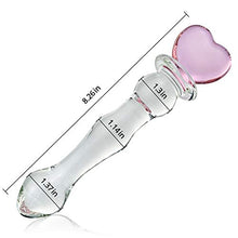 Load image into Gallery viewer, Glass Double-Ended Dildo G-Spot Stimulation Butt Plugs Anal Beads Pleasure Wand with Pink Heart Sex Factory
