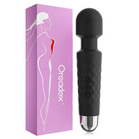 Rechargeable Vibrator, 20 Patterns & 5 Speeds,G-Spot Wand Vibrator, Clit Vibrators, Sex Toys, Quiet & Powerful - Waterproof, Dildos, Adult Toys, Personal Wand Massager - Obsidian Black