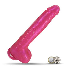 Load image into Gallery viewer, LeLuv Realistic Dildo 11 Inch Suction Cup Big Firm Cock &amp; Balls Pink
