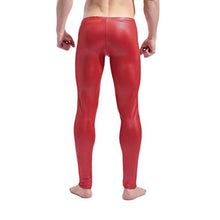 Load image into Gallery viewer, YiZYiF Fashion Men&#39;s Faux Leather PVC Trousers Night Club Dance Slim Long Pants (31.5-42.0/80-106cm, Red)
