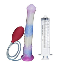 Load image into Gallery viewer, 11 Inch Soft Multi Color Artificial Horse Dildo Squirting Dildo Flexible Color Mixed with Strong Suction (Purple+White)
