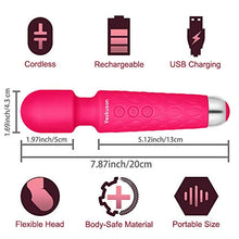 Load image into Gallery viewer, Cordless Massager, Rechargeable Waterproof Massager for Women, Powerful Speeds 20 Vibration Pattern, Handheld Personal Massage for Body Back Shoulder
