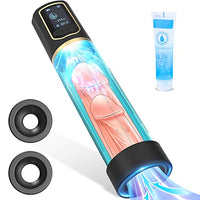 Automatic Penis Pump for Men Erection & Enlargement with 2 * 8 Modes, Male Sex Toys Self-Vacuum Sensuality Pump Penis Enlargers & Stimulation Penis Training Device Couple Adult Toys, 3 Penis Rings