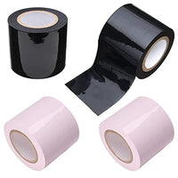 AKStore Fetish SM Adult Toy Sex Restraint Bondage Tape Static Electrostatic Tape (4 PCS-Black+Pink)