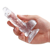 Beginners 5 Inch Clear Jelly Dildo,Realistic Mini Dildos with Strong Suction Cup for Hands-Free Play,Adult Sex Toy for Women Men Couples,G-Spot Stimulation Dildos Anal Toys