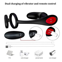 Load image into Gallery viewer, 3 in 1 Vibrating Prostate Massager Anal Vibrator - 9 Patterns Anal Plug with Cock Ring, Super Vibration G-spot Vibrator with Remote, Adult Sex Toys for Men, Women Pleasure
