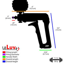Load image into Gallery viewer, LeLuv Vibrating Penis Pump LeLuv Maxi Blue Plus Rubberized Vacuum Gauge with Premium Silicone Hose and Black TPR Seal 9 inch x 2.125 inch Cylinder
