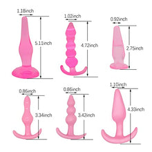 Load image into Gallery viewer, Butt Plug Trainer Kit 6pcs Silicone Expanding Anal Plug for Men Women Couples Adult Anal Sex Toys-Pink
