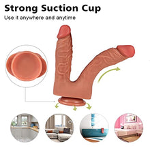 Load image into Gallery viewer, Anfei Realistic Double Dildos, Dual Layer Silicone Adult Toys with Suction Cup, Sex Toys for Masturbation
