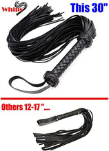 Load image into Gallery viewer, AOXVIA 30&quot; Whip for Sex Play, BDSM Leather Flogger Adult Sex Whip, Spanking Flogger BDSM Play, Black Sex Whip
