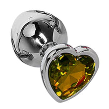 Load image into Gallery viewer, LSCZSLYH 3 Size Anal Plug Heart Stainless Steel Crystal Anal Plug Removable Butt Plug (Color : Golden, Size : M)
