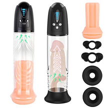 Load image into Gallery viewer, LIVE4COOL Electric Penis Pump Male Masturbator 4 Suction Intensities, USB Rechargeable Electronic Automatic Vacuum Pump with Pocket Pussy Penis Rings for Stronger Bigger Erections Male Sex Toys
