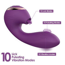 Load image into Gallery viewer, Couple Rabbit Vibrators,Pulsating Licking Vibrating 3 in1 Women Sex Toys Thrusting G spot Vibrator with 10 Vibrating &amp; Pulsating for Clitoral Nipple Anal Stimulation
