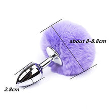 Load image into Gallery viewer, Oligage Anal Plug Stainless Steel Silicone Bunny Tail Anus Sex Sex Toys for Woman (Color : Silicone Rose)
