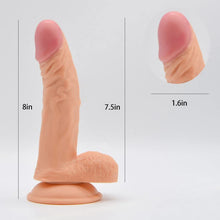 Load image into Gallery viewer, 8 inches Silicone Suction Cup Realistic Classic Dick Wand with Strong Suction Cups for Men and Women or Men&#39;s and Women&#39;s Games
