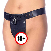 Load image into Gallery viewer, Womens Chastity Panties Locking Device Underwear Thong Belt Bondage Play Thing (2X-Large, Black)
