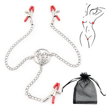 Load image into Gallery viewer, Nipple Clamps, Nipple Clamps for Pleasure Sex, Non Piercing Nipple Rings with Chain, Adjustable Nipple Clips, Nipple Clamps for Sex Pleasure, Suitable for Adult Role Playing Games (Red)
