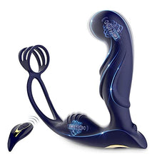 Load image into Gallery viewer, Male Prostate Massager Stimulator Wireless Remote Anal Plug Vibrator Delay Ejaculation Penis Ring Finger Masturbation for Men 3 in 1 Vibrating Cock Ring with 12 Vibration Modes Gift for Husband
