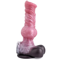 Women Dildo Realistic Wolf Dildo Knotted 10.43 Inch Suction Cup Dildo Sex Toy for Women Men Couple Big Knot Thick Flexible Mix Color - M Red