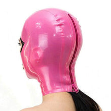 Load image into Gallery viewer, Pink Latex Mask Halloween Rubber Hood Open Beautiful Eyes and Mouth Back Zipper Mask Club Wear (L)
