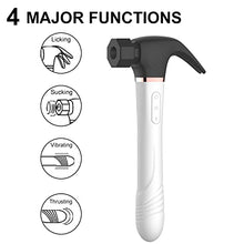 Load image into Gallery viewer, Hammer G Spot Clit Sucking Vibrator Adult Sex Toys for Woman,Pulsating Anal Dildo Vibrators Waterproof Nipple Vagina Prostate Massagers Rechargable Thrusting Clit Stimulation for Couples (black white)
