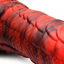 Load image into Gallery viewer, CREATURE COCKS Fire Dragon Red Scaly Silicone Dildo Adult Sex Toy. Strap-On Harness Compatible and Hands-Free Suction Cup Dildo for Women and Men with Up to 7 Inches of Insertable Length. (AH043)
