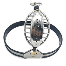 Load image into Gallery viewer, LESOYA Male Stainless Steel Chastity Belt Adjustable Bondage BDSM Restraint Device with Cock Cage Hole
