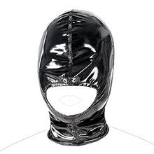 Load image into Gallery viewer, Romi Black Mouth Open Restraint Head Hood Bondage Mask Breathable Headgear with Zipper for Cosplay Costume SM Adult Sex Toys Men (L)
