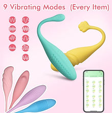 Load image into Gallery viewer, APP Control Vibrator for Women, Smarter Vibrator as Valentine&#39;s Day Gift for Her, Macarons Vibrator include Vibrating, Kneed, Pulse, Rotation, Telescopic, Swing with 9 Stimulations mode 6pcs/Set
