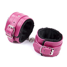 Load image into Gallery viewer, VALICLUD Pleasure Toy for Adults Plush Handcuffs Leather Adjustable Wrist Cuffs Play Fuzzy Handcuffs for Couples
