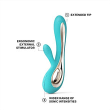 Load image into Gallery viewer, LELO Soraya 2 Rabbit Vibrator for Women Rabbit Sex Toy Massager for Clitoral and G Spot Pleasure, Waterproof &amp; Wireless Toys for Her Adult Pleasure, Aqua
