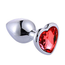 Load image into Gallery viewer, Anal Butt Plug, Small + Medium + Big Set Fetish Safety Metal Anal Butt Plug Anal Plug with Red Crystal Diamond Beginner 27mm-33mm-41mm Anal Toy for Unisex
