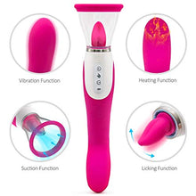 Load image into Gallery viewer, Dual SuckingToy Rose Toy for Women Massager Oral Tongue Rose Flowers Rechargeable Adult Toy for Women Couples-,Tongue Suck &amp; Lick 10 Mode Nipple Sucker G Sucking Toy for Female Rose
