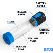 Load image into Gallery viewer, Penis Pump, Electric Penis Vacuum Pump - Automatic Vacuum Penis Enlargement Extend Pump with 3 Suction - Men Sex Toys - Pumps &amp; Enlargers, Penis Pump for Male Masturbation - Sex Toy Blue
