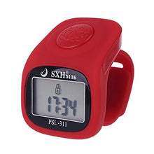 Load image into Gallery viewer, MING-BIN Finger Counter 6 Digital Finger Tally Counter 8 Channels with LED Backlight Time Chanting Prayer Silicone Ring Electronic Hand Counter (Color : Red)
