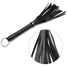 Load image into Gallery viewer, 2 PCS 28-inch and 11.8-inch Black Riding Whip, fine Soft Whip, Faux Leather Whip, Equestrian Whip, Lovers Whip
