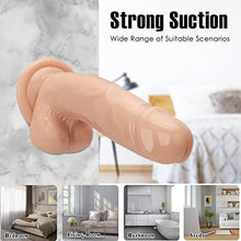 Load image into Gallery viewer, Lifelike Lover Luxe Realistic Dildo - 9.6 Inch Huge Silicone Dildo with Strong Suction Cup - Crystal Jelly Dildo - XL Flesh Color
