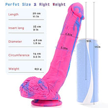 Load image into Gallery viewer, Double Layered Silicone Realistic Dildo Lifelike with Strong Suction Cup for Hands-Free Play, Realistic Penis for G-Spot Stimulation Adult Anal Sex Toys Unisex Couples Strap-on Compatible Cotton Candy
