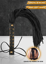 Load image into Gallery viewer, Riding Whip 18&quot; - Leather Whips for Horses - Equestrian Horse Crop - Performances and Shows (Black)
